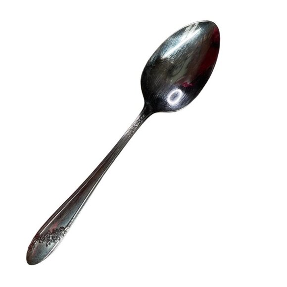 Tudor Plate Queen Bess II Silverplate 1946 Oneida Silver Diagonal u Floral Teasp - Picture 1 of 1